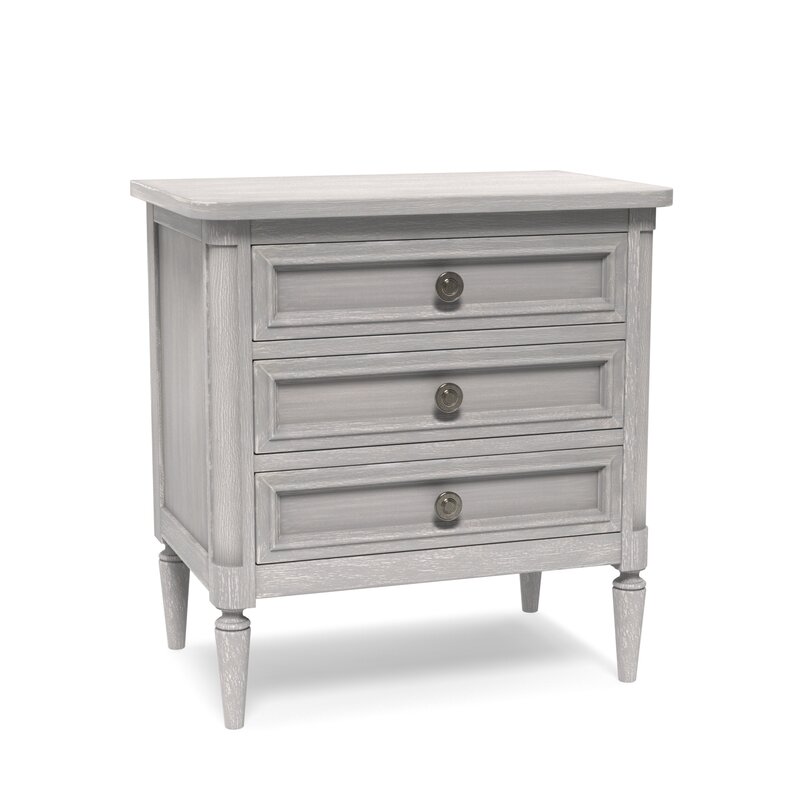 Artiste 3 Drawer Nightstand in Gray Wayfair